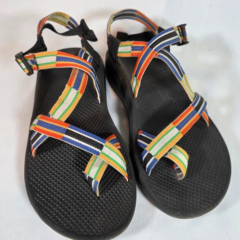 Chaco Z/Cloud Red Multi Mens 12 Sandals Strappy Hiking Outdoor Gorpcore Trail
